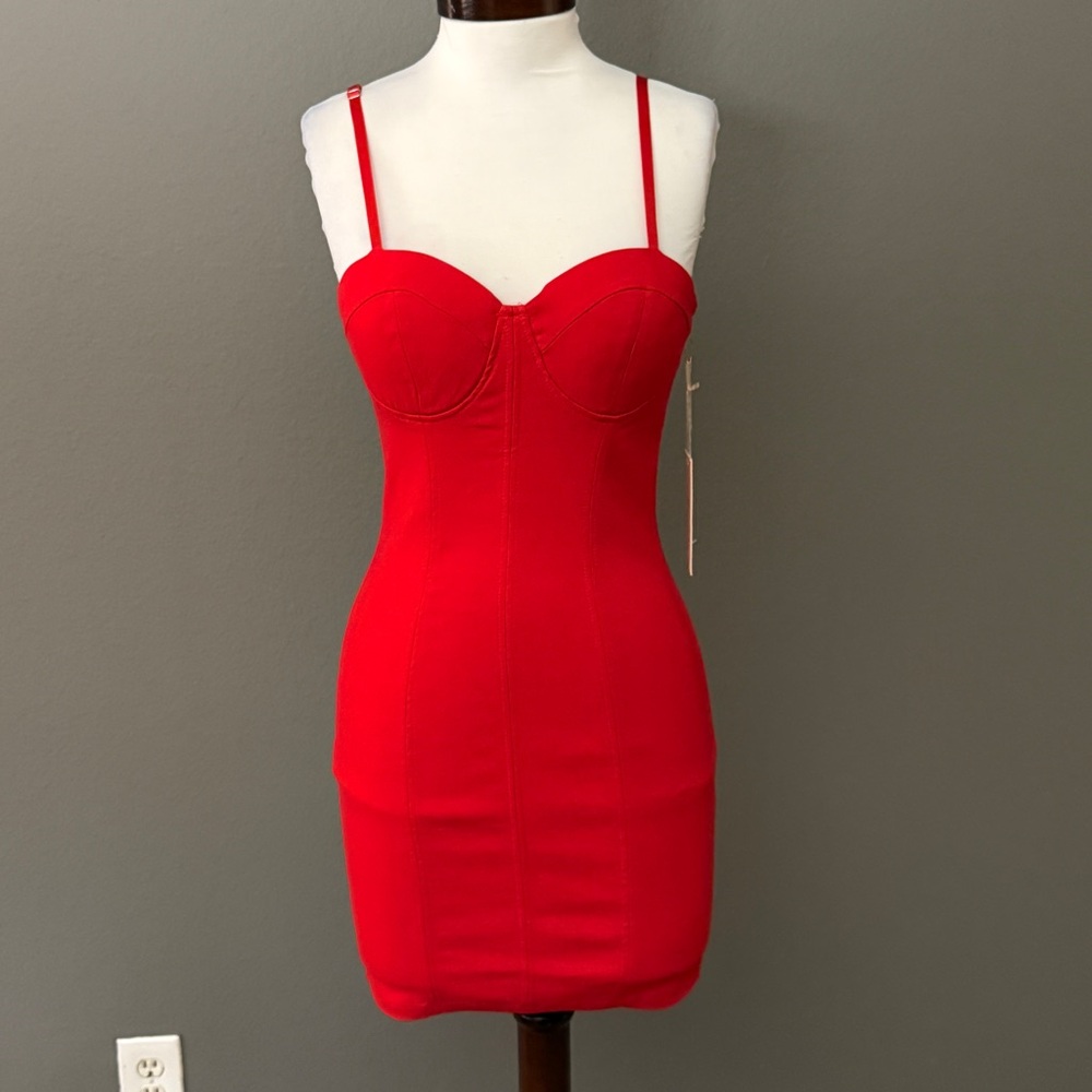 Blashe Red NWT Juniors bodycon bustier style dress Sz L Valentine's Day
